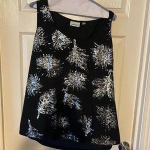stunning black tank with silver sparkle